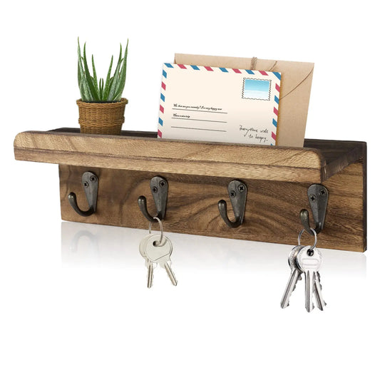 Rustic Wooden Wall Key Rack