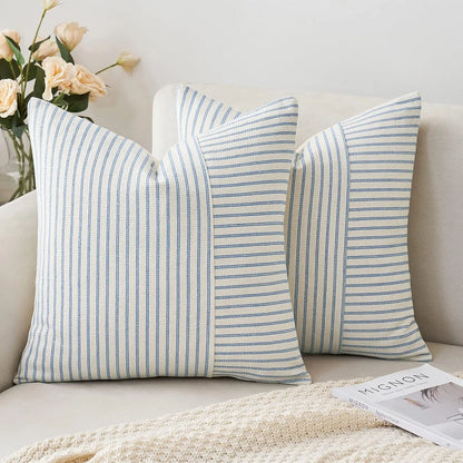 Woven Neutral Stripe Pillow Cover