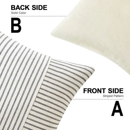 Woven Neutral Stripe Pillow Cover